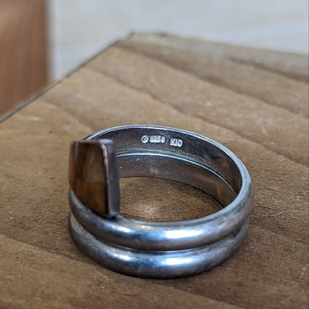 silver ring☆シルバーリング♪ヴィンテージ♪K10♪デザイン♪約15号 メンズのアクセサリー(リング(指輪))の商品写真
