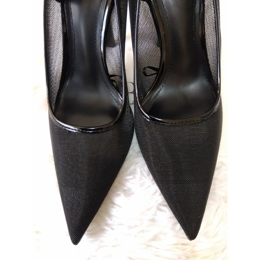 ZARA(ザラ)の布袋付き ZARA ザラ メッシュ ブラック パンプス 35 黒 22 22.5 レディースの靴/シューズ(ハイヒール/パンプス)の商品写真