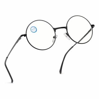 【色: ブラック】[Soarea] おしゃれ老眼鏡 メンズ レディース 丸メガネ(その他)