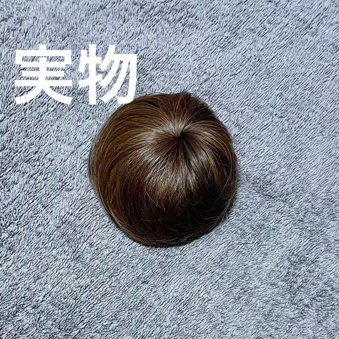 お団子 ウィッグ　ヘアアレンジ イメチェン エクステ つけ毛 ブラウン シニヨン レディースのウィッグ/エクステ(その他)の商品写真