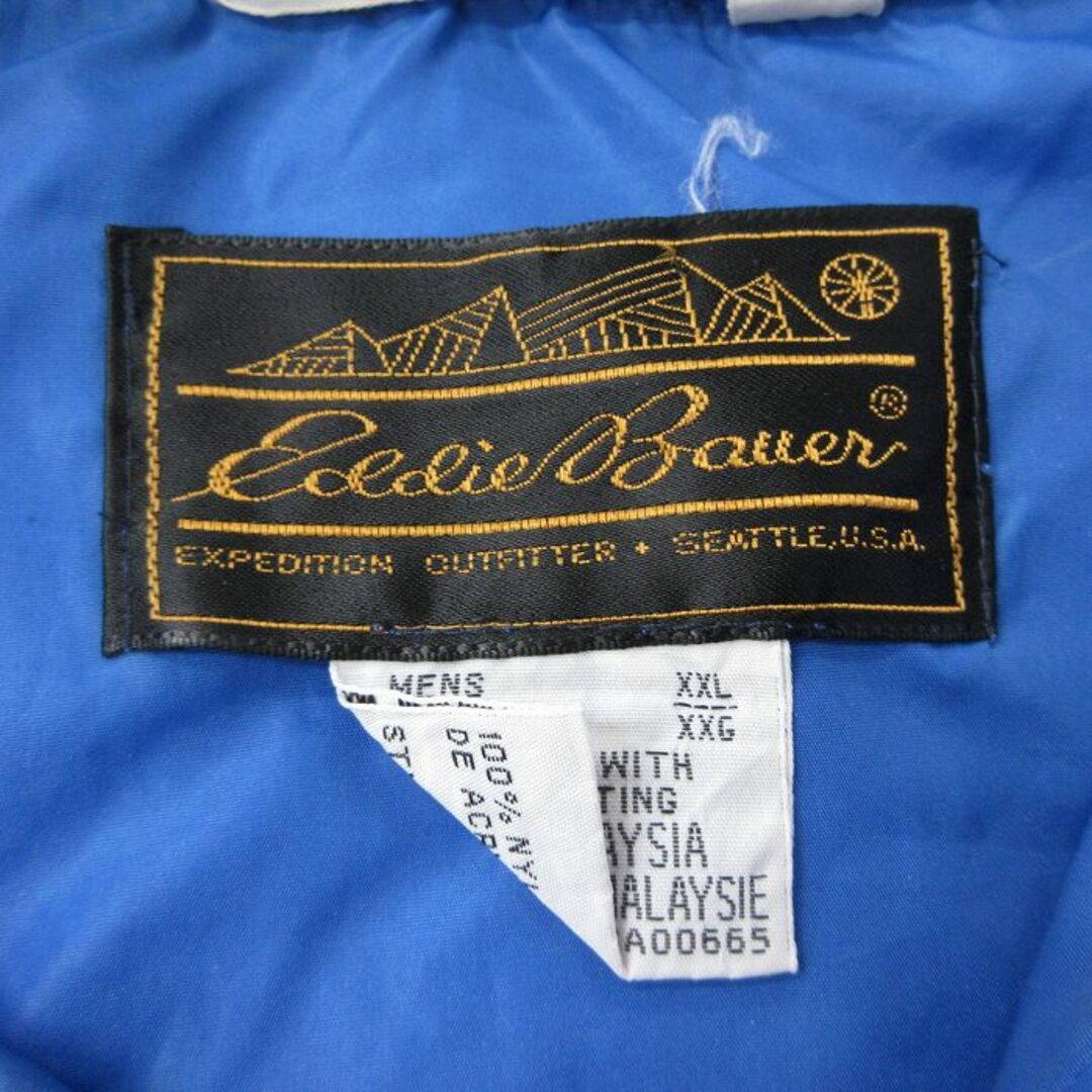 Eddie Bauer(エディーバウアー)のXL★古着 エディーバウアー 長袖 ナイロン ジャケット メンズ 90年代 90s ラグラン スナップT 青 ブルー 【spe】 24may14 中古 アウター ウインドブレーカー メンズのジャケット/アウター(ダッフルコート)の商品写真