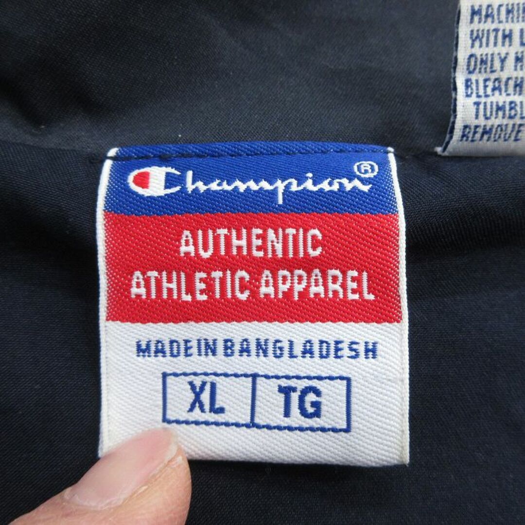 Champion(チャンピオン)のXL★古着 チャンピオン champion 長袖 ジャケット パーカー メンズ 00年代 00s 大きいサイズ マルチカラー ラグラン 紺他 ネイビー 24may14 中古 アウター ジャンパー ブルゾン メンズのジャケット/アウター(ダッフルコート)の商品写真