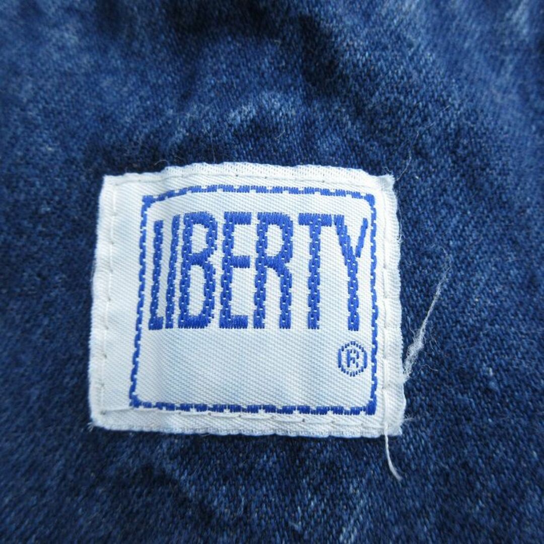 LIBERTY.(リバティ)のW48★古着 リバティ オーバーオール メンズ 00年代 00s 大きいサイズ コットン 紺 ネイビー デニム 24may14 中古 ボトムス メンズのパンツ(サロペット/オーバーオール)の商品写真