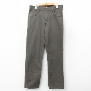 W33★古着 カーハート Carhartt パンツ メンズ ダック地 濃グレー系 24may14 中古 ボトムス ロング