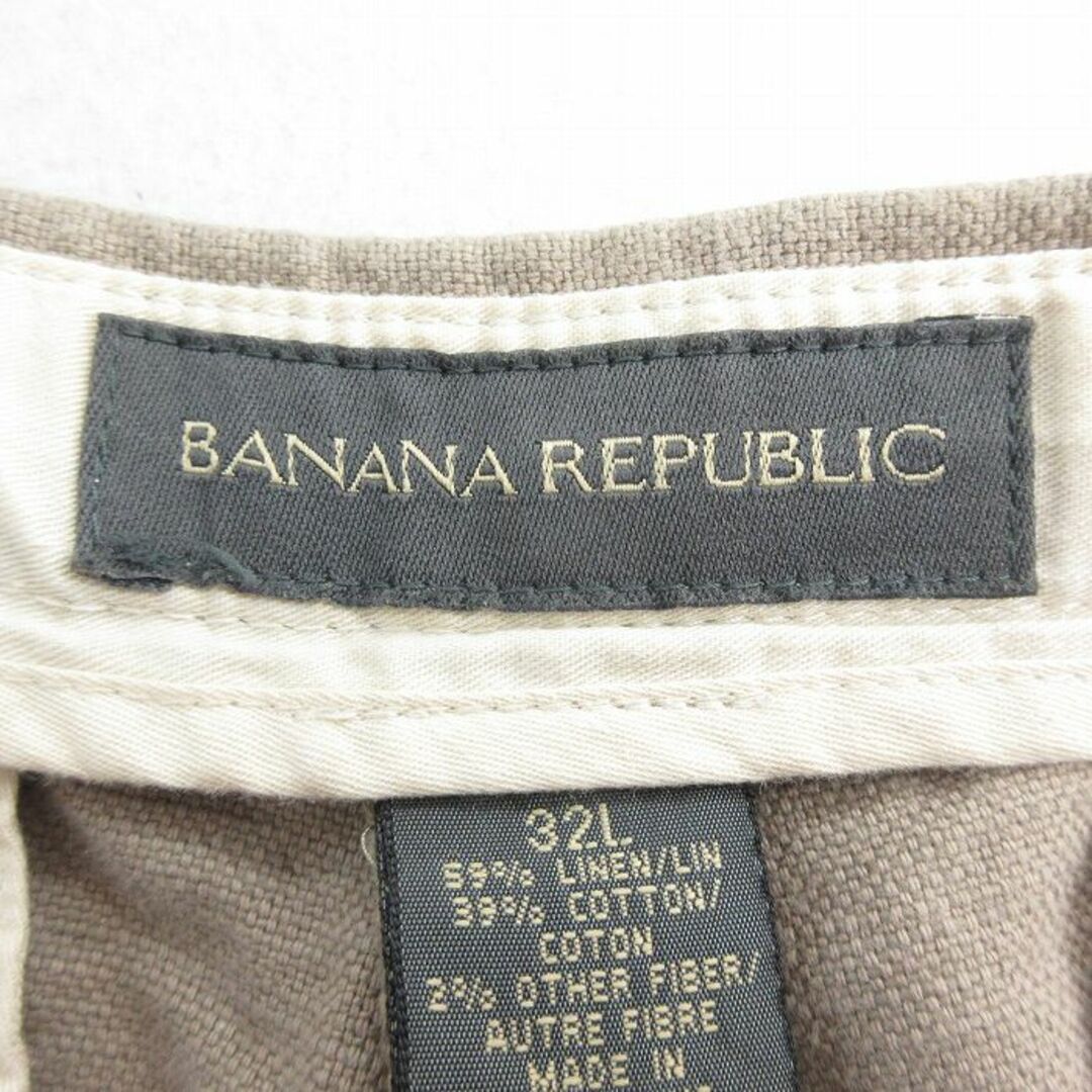 Banana Republic(バナナリパブリック)のW32★古着 バナナリパブリック BANANA REPUBLIC スラックス パンツ メンズ 00年代 00s リネン ベージュ カーキ 24may14 中古 ボトムス ロング メンズのパンツ(ワークパンツ/カーゴパンツ)の商品写真