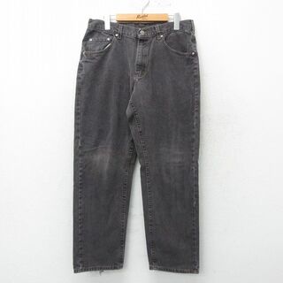 リー(Lee)のW34★古着 リー Lee ジーンズ メンズ 90年代 90s コットン USA製 黒 ブラック デニム 【spe】 24may14 中古 ボトムス ジーパン Gパン ロング パンツ(ワークパンツ/カーゴパンツ)