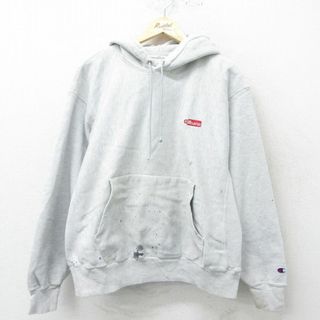 チャンピオン(Champion)のXL★古着 長袖 チャンピオン Champion リバースウィーブ パーカー メンズ 00年代 00s Gilbane グレー 霜降り 24may14 中古 スウェット スエット トレーナー トップス(パーカー)