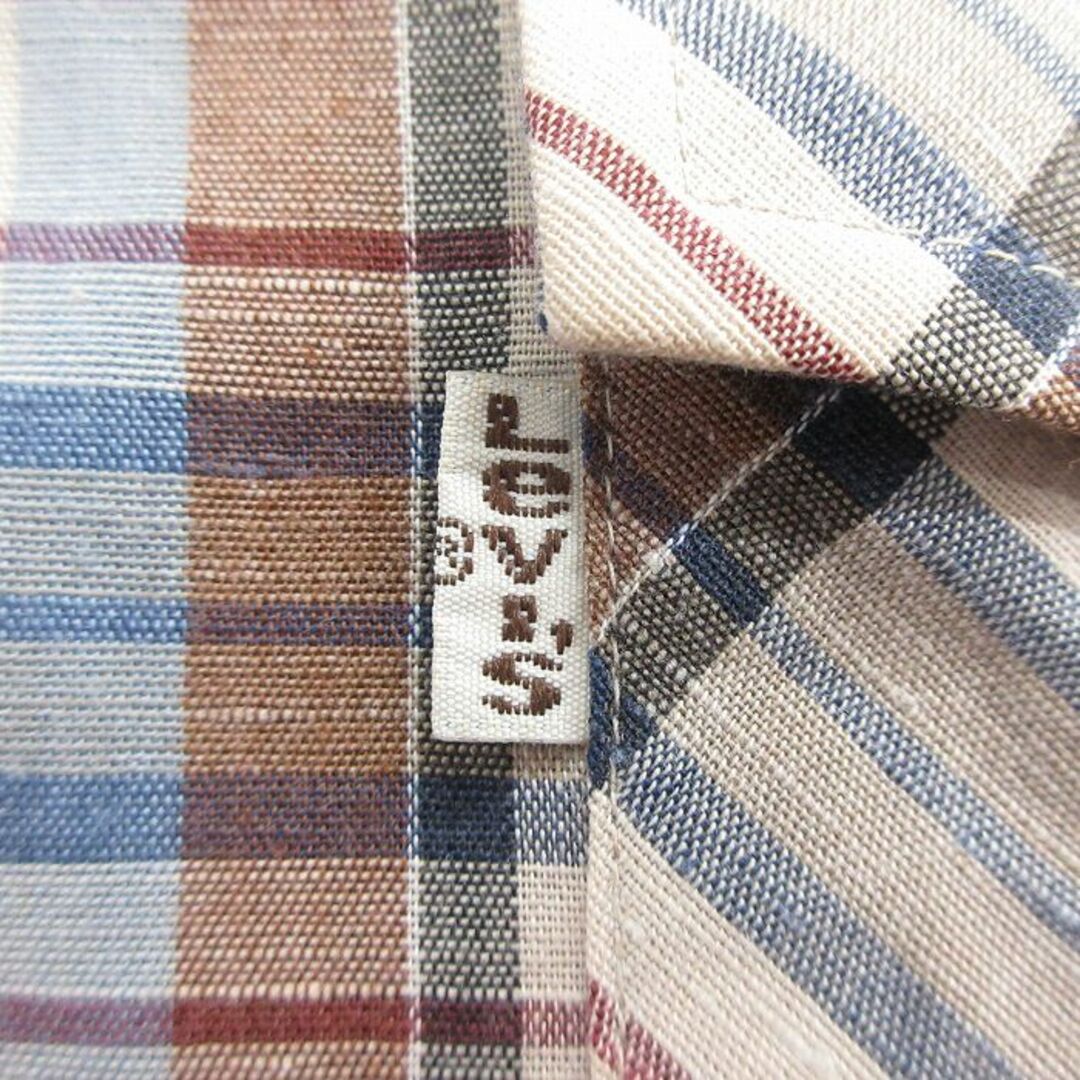 Levi's(リーバイス)のXL★古着 リーバイス Levis 長袖 ブランド シャツ メンズ 80年代 80s ベージュ他 カーキ チェック 24may14 中古 トップス メンズのトップス(シャツ)の商品写真