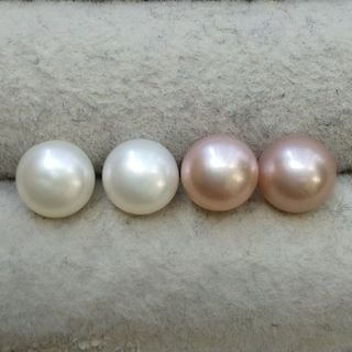 269 淡水真珠ピアス 小さめ 2色セット ホワイト ピンク 本真珠(ピアス)