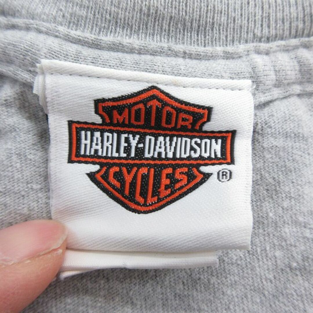 Harley Davidson(ハーレーダビッドソン)のL★古着 ハーレーダビッドソン Harley Davidson 半袖 ビンテージ Tシャツ メンズ 00年代 00s 女性 クルーネック グレー 霜降り 【spe】 24may14 中古 メンズのトップス(Tシャツ/カットソー(半袖/袖なし))の商品写真