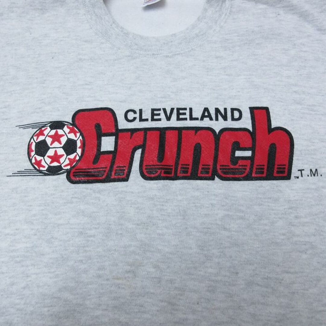 XL★古着 ジャージーズ 長袖 スウェット メンズ 90年代 90s Crunch サッカーボール クルーネック USA製 薄グレー 霜降り 24may14 中古 スエット トレーナー トップス メンズのトップス(パーカー)の商品写真