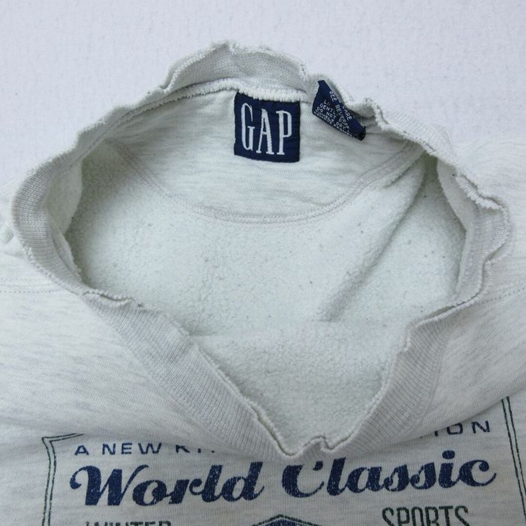 GAP(ギャップ)のXL★古着 ギャップ GAP 長袖 スウェット メンズ 90年代 90s World Classic 大きいサイズ クルーネック USA製 薄グレー 霜降り 24may14 中古 スエット トレーナー トップス メンズのトップス(パーカー)の商品写真