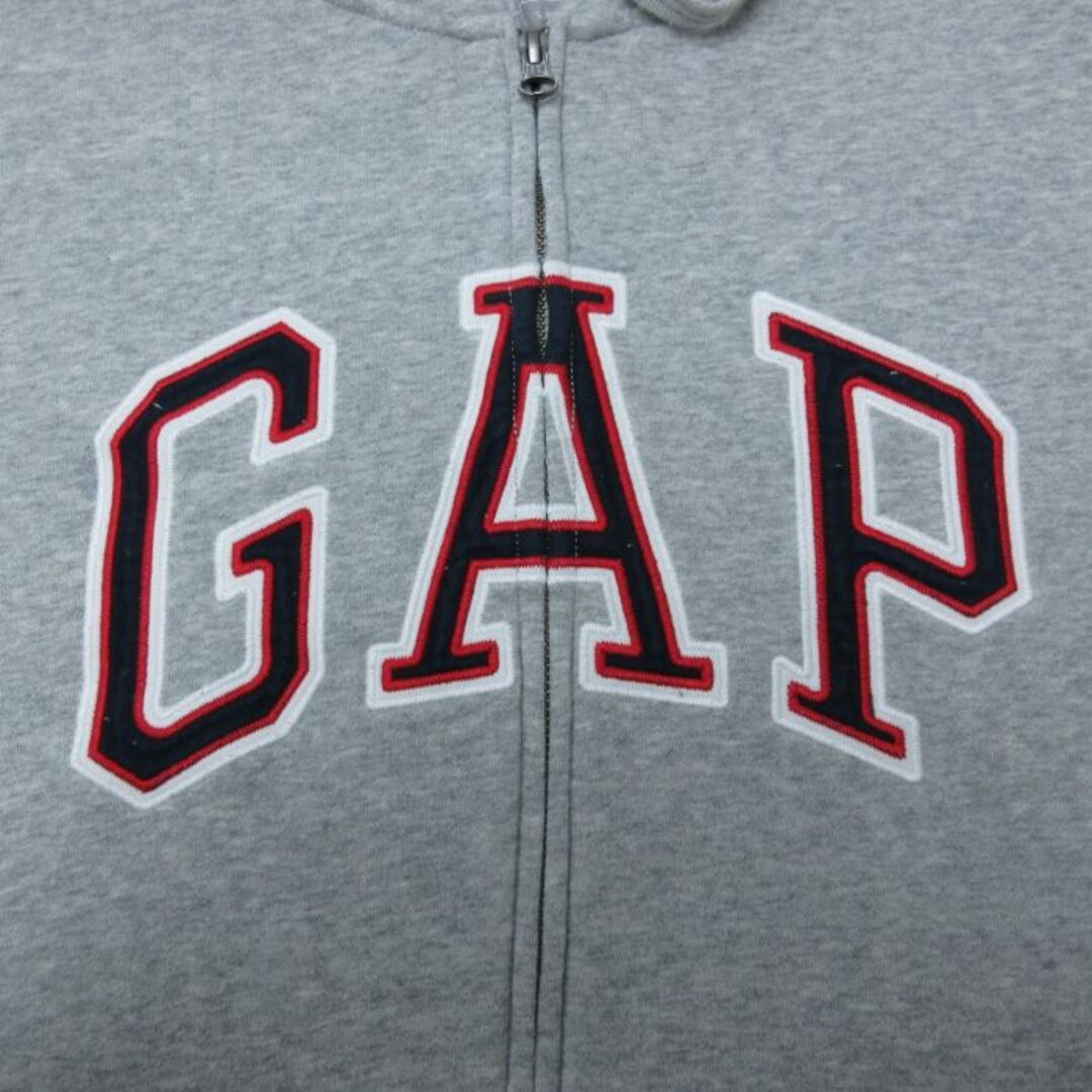 GAP(ギャップ)のXL★古着 ギャップ GAP 長袖 フルジップ スウェット パーカー メンズ 00年代 00s ビッグロゴ 大きいサイズ クルーネック グレー 霜降り 【spe】 24may14 中古 スエット トレーナー トップス メンズのトップス(パーカー)の商品写真