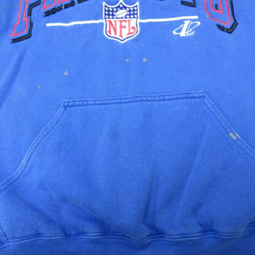 XL★古着 長袖 スウェット パーカー メンズ 00年代 00s NFL ニューイングランドペイトリオッツ 刺繍 大きいサイズ クルーネック 青 ブルー アメフト スーパーボウル 24may14 中古 スエット トレーナー トップス メンズのトップス(パーカー)の商品写真