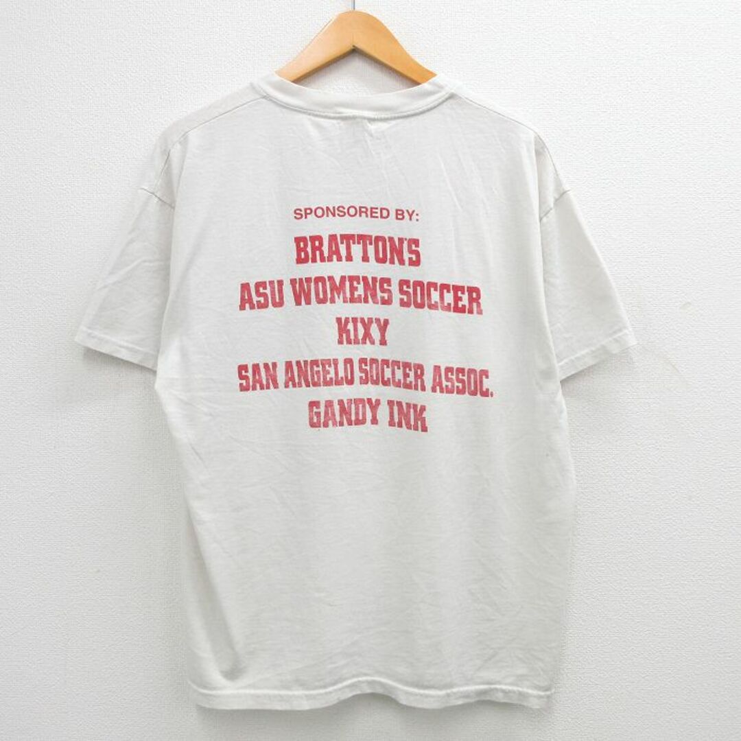 Hanes(ヘインズ)のXL★古着 ヘインズ Hanes 半袖 ビンテージ Tシャツ メンズ 00年代 00s サッカー テキサス クルーネック 白他 ホワイト 24may14 中古 メンズのトップス(Tシャツ/カットソー(半袖/袖なし))の商品写真