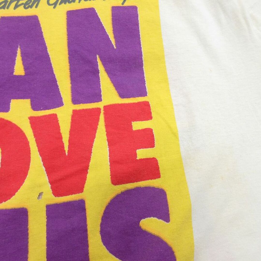 L★古着 半袖 ビンテージ Tシャツ メンズ 90年代 90s MAN I LOVE THIS SLAND コットン クルーネック 白 ホワイト 24may14 中古 メンズのトップス(Tシャツ/カットソー(半袖/袖なし))の商品写真