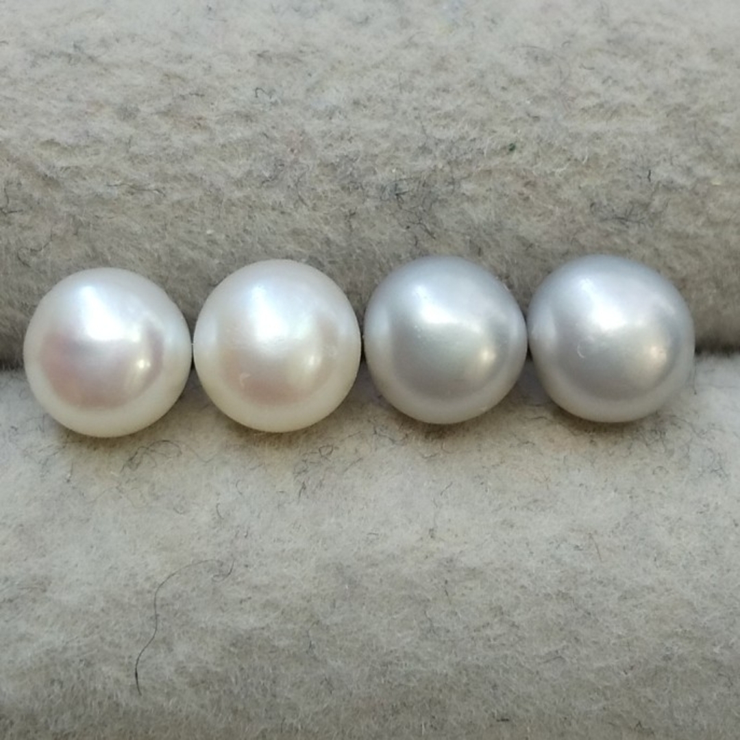 269 淡水真珠 ミニピアス 2色セット ホワイト グレー 本真珠 セレモニー レディースのアクセサリー(ピアス)の商品写真