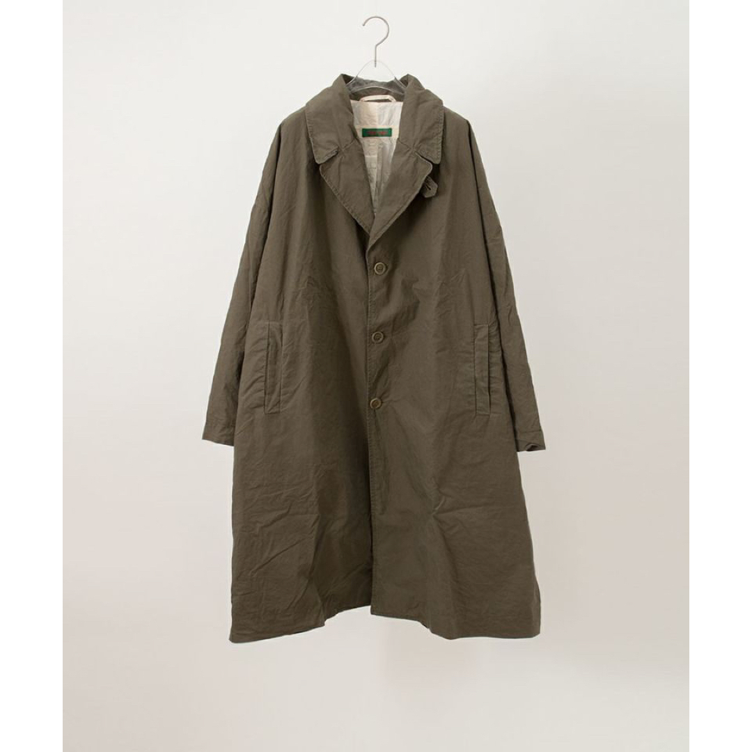 CASEY CASEY(ケイシーケイシー)のCasey Casey BLOM COAT Khaki M ワックスコットン メンズのジャケット/アウター(チェスターコート)の商品写真