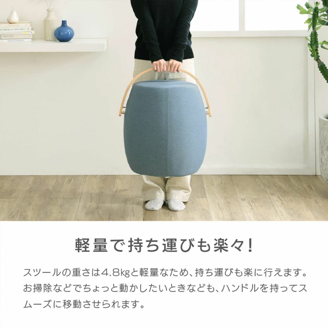 【色: ブラウン】コンフィ(Comfy) スツール 椅子 オットマン ハンドル付 インテリア/住まい/日用品の机/テーブル(その他)の商品写真