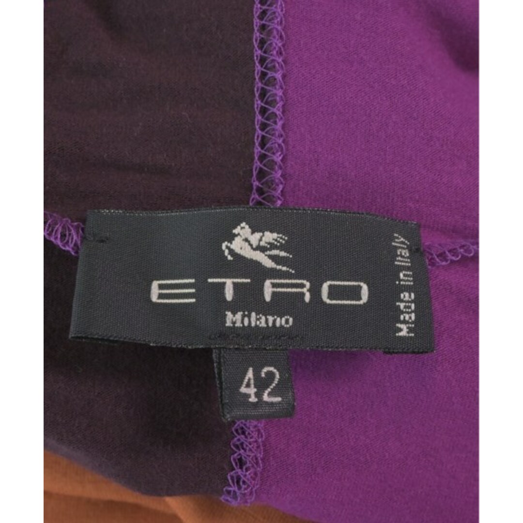 ETRO(エトロ)のETRO エトロ Tシャツ・カットソー 42(M位) 紫x茶 【古着】【中古】 レディースのトップス(カットソー(半袖/袖なし))の商品写真