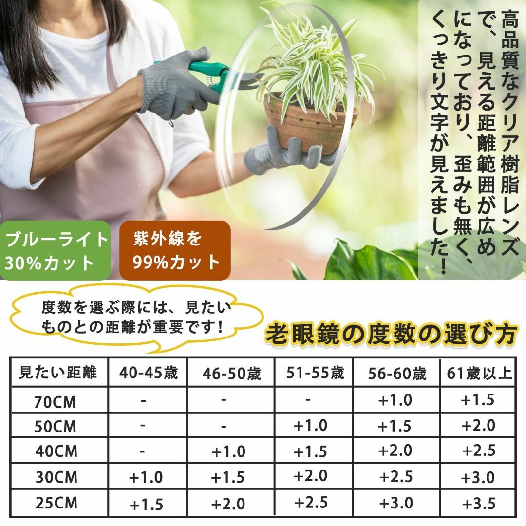 【色: ブラック】[ESAVIA] 老眼鏡 おしゃれ 超軽量 老眼用メガネ レデ コスメ/美容のコスメ/美容 その他(その他)の商品写真