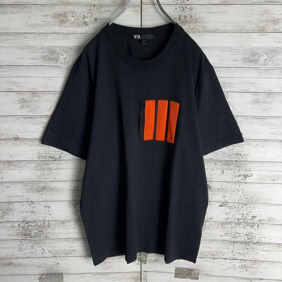 Y-3(ワイスリー)の9523【希少XLサイズ】Y-3☆ワンポイント刺繍ロゴ人気デザインtシャツ　美品 メンズのトップス(Tシャツ/カットソー(半袖/袖なし))の商品写真