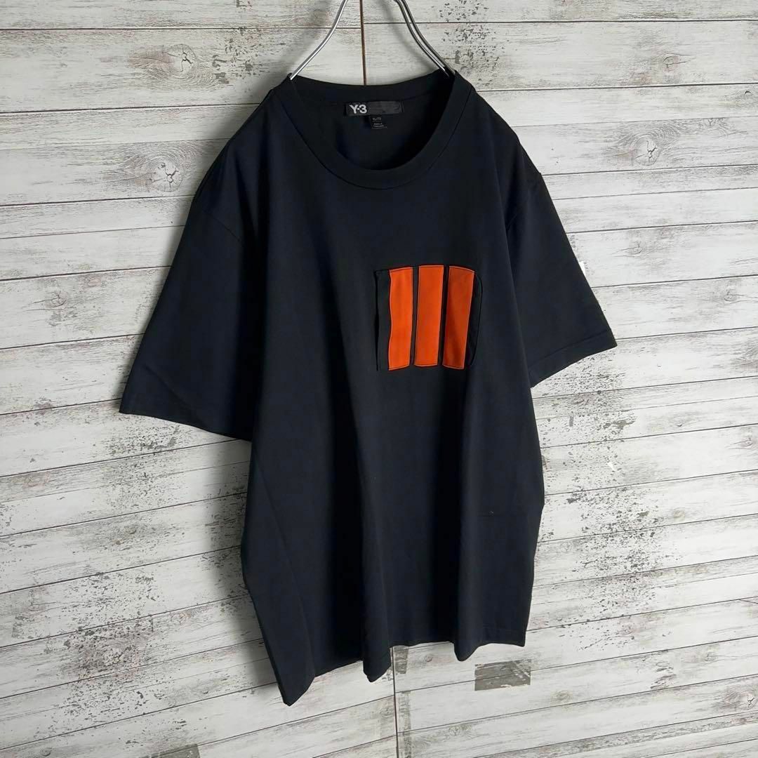 Y-3(ワイスリー)の9523【希少XLサイズ】Y-3☆ワンポイント刺繍ロゴ人気デザインtシャツ　美品 メンズのトップス(Tシャツ/カットソー(半袖/袖なし))の商品写真