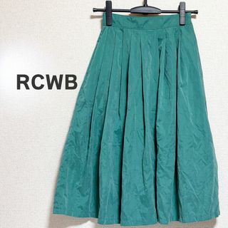 ムルーア(MURUA)のRCWB　ロデオクラウンズ　ワイドボウル　膝丈　スカート　緑　グリーン　プリーツ(ひざ丈スカート)