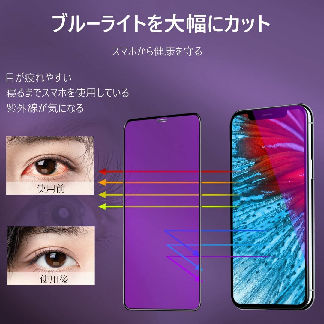 【色:ブルーライト（全面保護）_サイズ:iPhone XR】iPhoneXR ガ スマホ/家電/カメラのスマホアクセサリー(その他)の商品写真