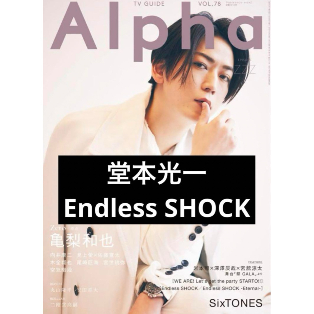 KinKi Kids(キンキキッズ)のTVガイド Alpha Vol.78 堂本光一　Endless SHOCK エンタメ/ホビーのタレントグッズ(アイドルグッズ)の商品写真