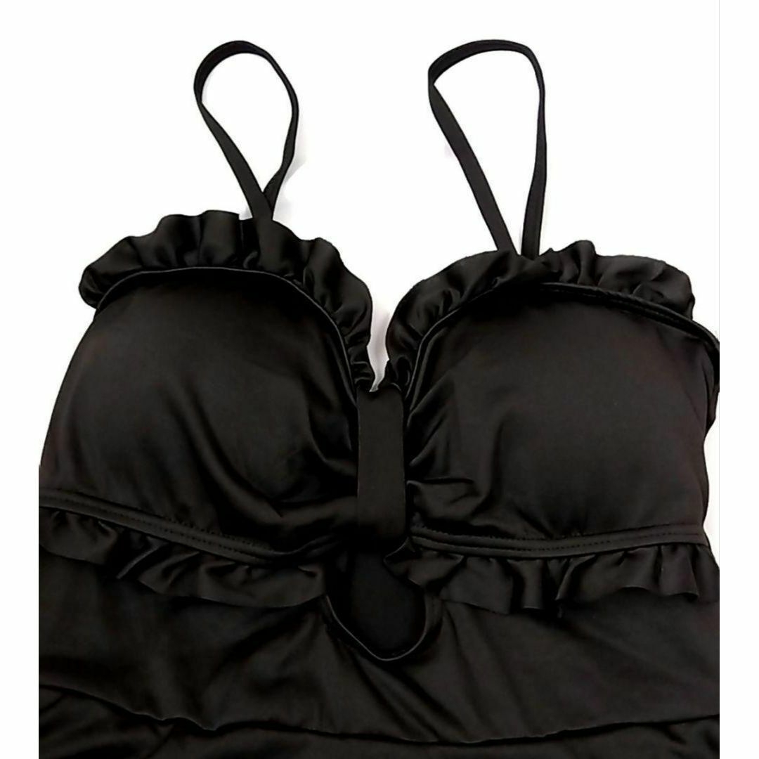 レディース　ワンピース水着 　カーデ付き ブラック 黒　XL　フリル　かわいい レディースの水着/浴衣(水着)の商品写真