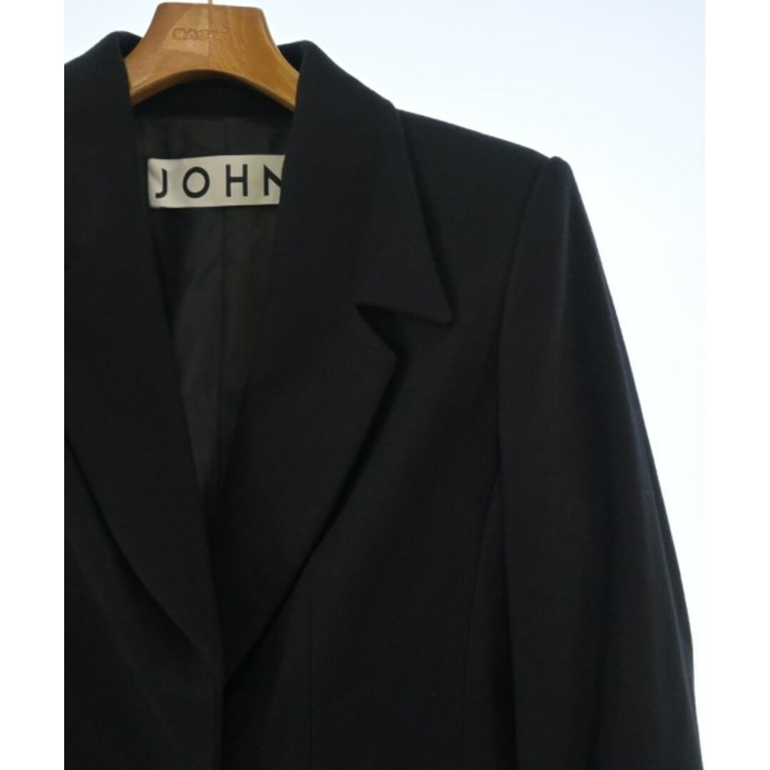 JOHN ジョン ステンカラーコート M 黒 【古着】【中古】 メンズのジャケット/アウター(ステンカラーコート)の商品写真