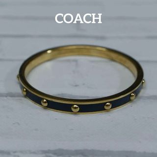 コーチ(COACH)の【匿名配送】COACH コーチ バングル ブレスレット ゴールド シンプル 青(ブレスレット/バングル)