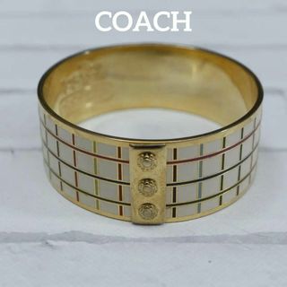 コーチ(COACH)の【匿名配送】COACH コーチ バングル ブレスレット ゴールド チェック(ブレスレット/バングル)