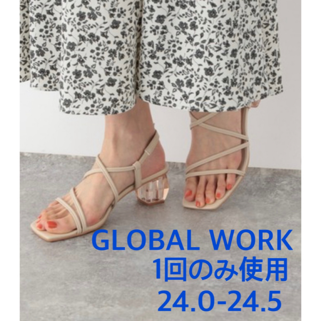 GLOBAL WORK(グローバルワーク)のグローバルワーク美品ジュエリーヒールサンダル ローヒール  レディースの靴/シューズ(サンダル)の商品写真