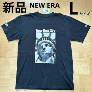 ニューエラー(NEW ERA)の新品　NEW ERA ニューエラ　メンズ　半袖　Tシャツ　黒　ブラック　Lサイズ(Tシャツ/カットソー(半袖/袖なし))