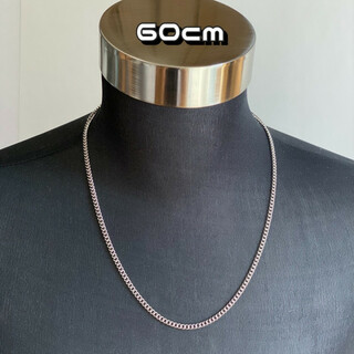 シルバー セミロングチェーンネックレス 【60cm】メンズ アクセサリー(ネックレス)