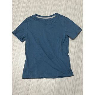 エイチアンドエム(H&M)のH&M キッズ　Tシャツ　122/128 6〜8 無地　ブルー　スモークブルー(Tシャツ/カットソー)