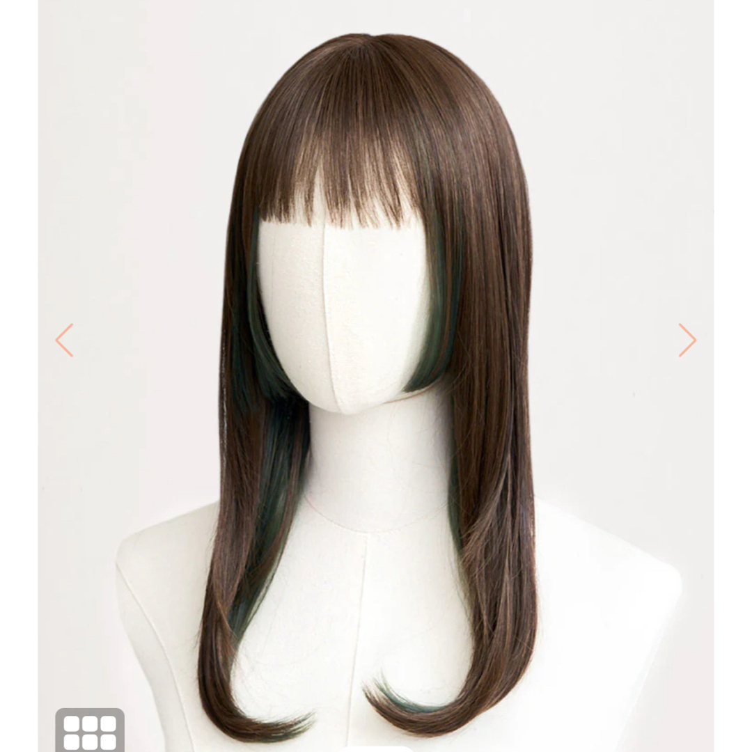 LINEASTORIA　ウィッグ　アンソルミディ　ミルキーモカブラウン×グリーン レディースのヘアアクセサリー(その他)の商品写真