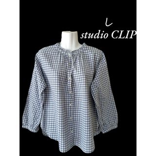 STUDIO CLIP - 【studio CLIP】フリル襟/チェック柄ブラウス/L