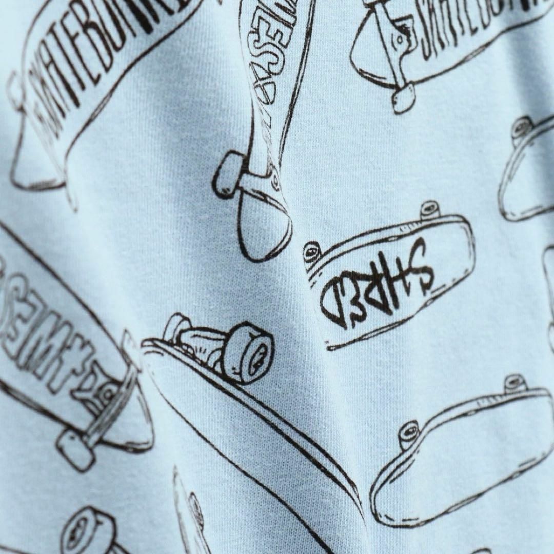 Branshes(ブランシェス)の新品　branshes 総柄グラフィック半袖Tシャツ　子供服　水色　100cm キッズ/ベビー/マタニティのキッズ服男の子用(90cm~)(Tシャツ/カットソー)の商品写真