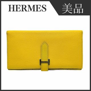 エルメス(Hermes)のエルメス ベアン スフレ 長財布 ウォレット ブランド HERMES イエロー(財布)