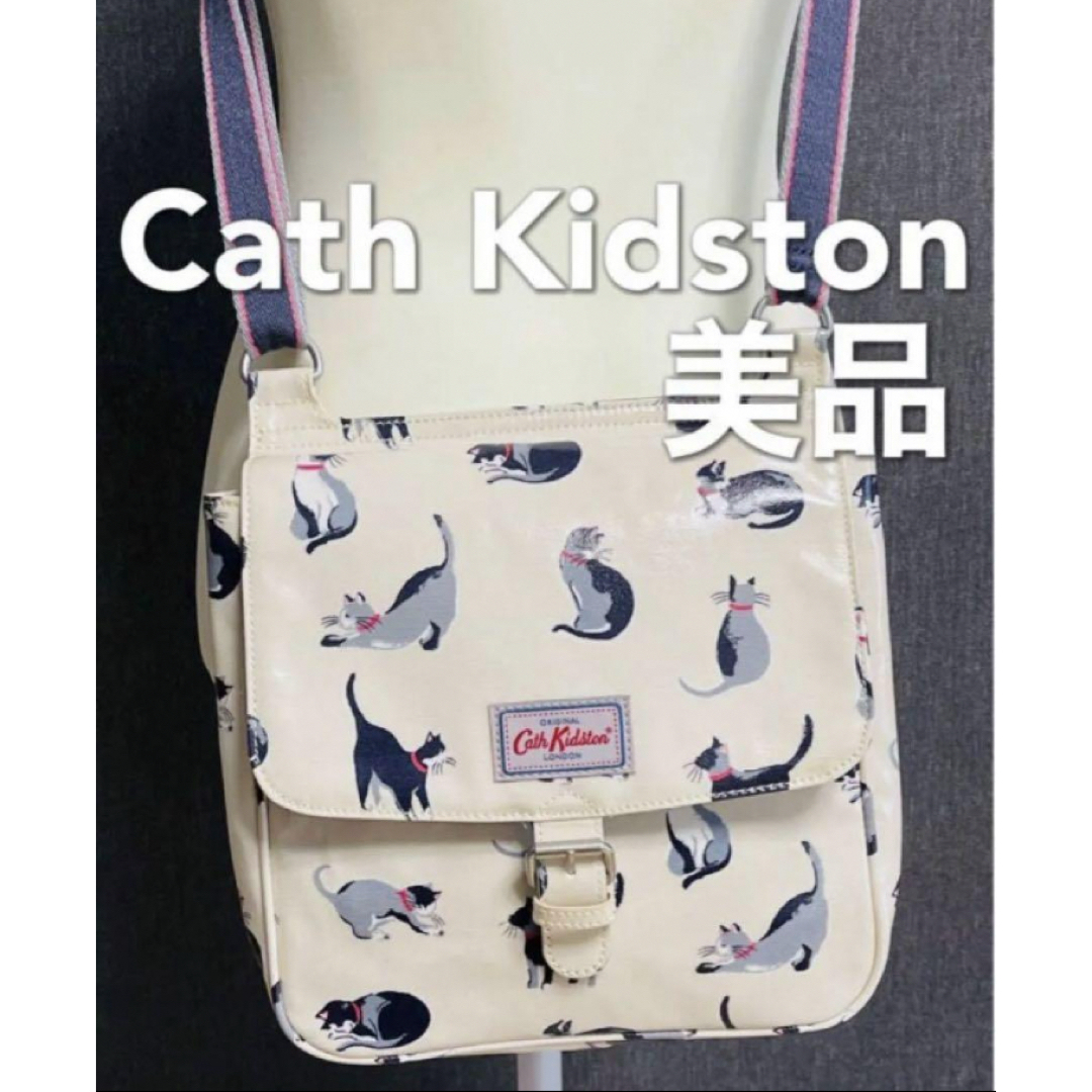 Cath Kidston(キャスキッドソン)のキャスキッドソン  Cath Kidston ショルダーバッグ　猫柄　美品 レディースのバッグ(ショルダーバッグ)の商品写真