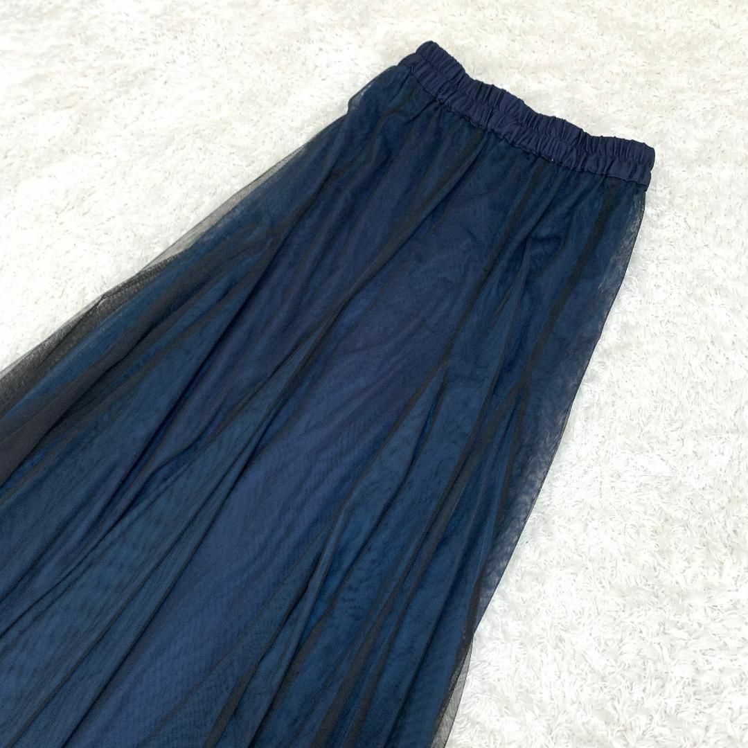 JEANASIS(ジーナシス)のジーナシス JENASIS チュール2WAYフレアスカート  M ブルー □ レディースのスカート(ロングスカート)の商品写真