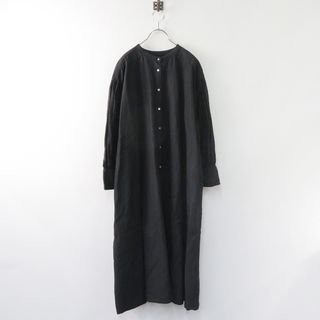 ネストローブ(nest Robe)の2022AW ネストローブ nest Robe 高密度リネン2wayドレス F/ブラック  ワンピース ロング 前開き 長袖【2400013861670】(その他)