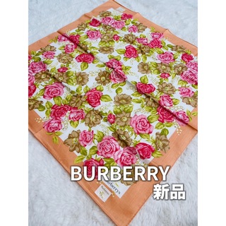 BURBERRY - バーバリーズ　フラワースカーフ　花柄　バンダナ　ハンカチーフ　新品