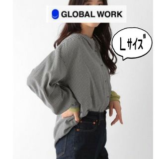 グローバルワーク(GLOBAL WORK)の【美品】グローバルワーク　さらさらリラックスプリントブラウス L(シャツ/ブラウス(長袖/七分))