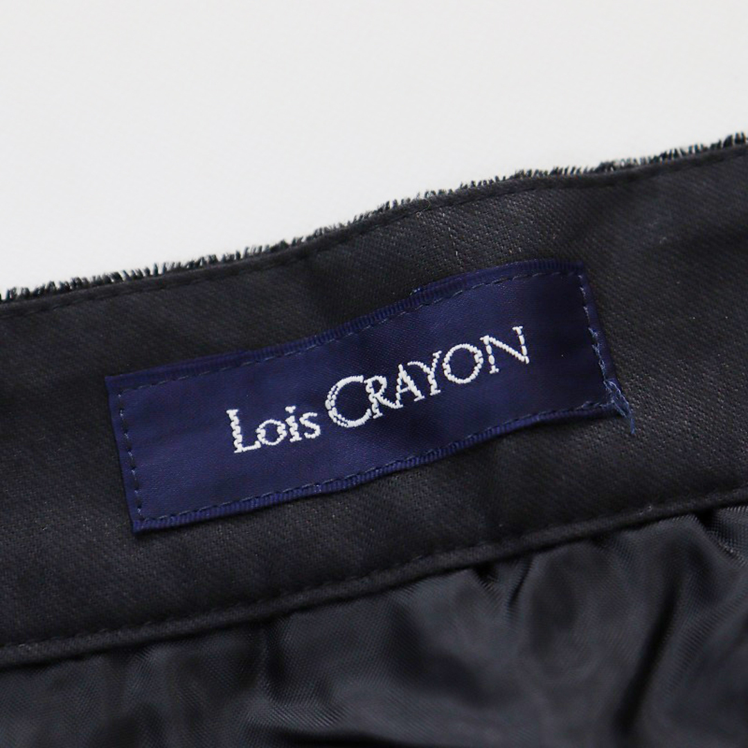 Lois CRAYON(ロイスクレヨン)のロイスクレヨン Lois CRAYON フラワープリントギャザースカート M/グリーン ブラック系 花柄 裾レースチュール フレア【2400013868501】 レディースのスカート(ひざ丈スカート)の商品写真