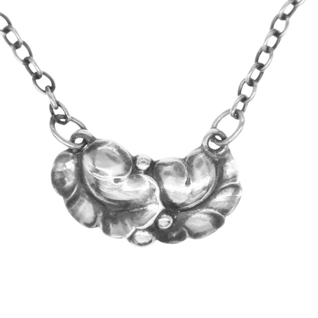 Georg Jensen(ジョージジェンセン)のGeorg Jensen ジョージジェンセン ネックレス 50A リーフ Tバー チェーン ネックレス シルバー系【中古】 メンズのアクセサリー(ネックレス)の商品写真