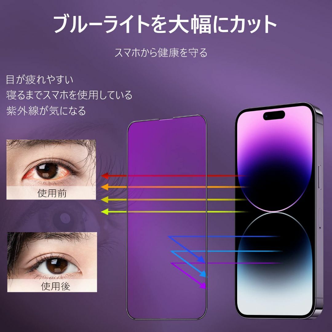 【色:ブルーライト（全面保護）_サイズ:iPhone 14ProMax】iPho スマホ/家電/カメラのスマホアクセサリー(その他)の商品写真